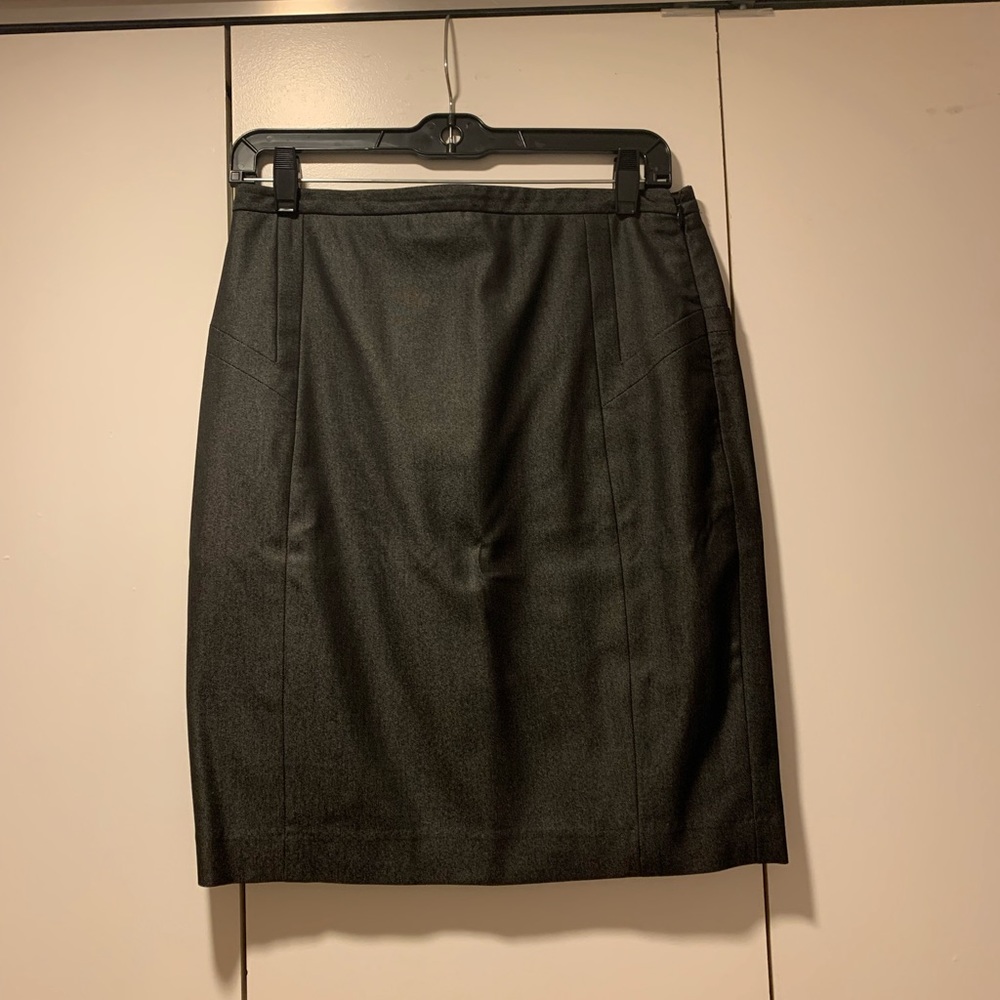 Express size 4, dark metallic gray suit skirt. Comes with matching jacket ($30)